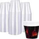 N9R 100PCS Clear Plastic Cups 9oz, Disposable Plastic Cups Tumblers, Heavy Duty Cocktail Cups for Weeding, Party