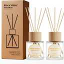 Reed Diffuser Set, Binca Vidou Lavender & Vanilla Natural Scent Oil Diffusers with Sticks for Home Office Bathroom Aromatherapy Decor 1.69oz x 2