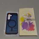 Samsung Galaxy S25 Case, Matte Magnetic Phone Case with 1 Screen Protector, Support for Magsafe, Translucent Frosted Shockproof Protective Cover for Samsung Galaxy S25, Navy Blue