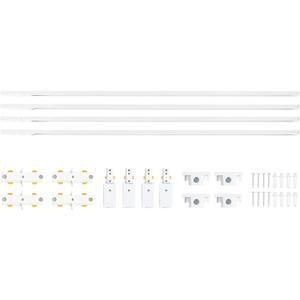 VANoopee 16FT H Track Lghting Rails H Type Track Light Rails White H Track Rail Kit, End Caps & Live End Feed Connector Included, Compatible with Single Circuit 120V H Style Track System & Track Heads