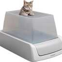 PetSafe ScoopFree Crystal Pro Self-Cleaning Cat Litter Box  Electric, Hands-Free Self-Scooping with Disposable Crystal Trays, Odor Control, Includes Hood, Gray (Top Entry, Regular)