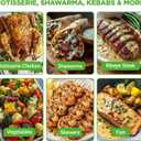 NutriChef Horizontal Rotating Shawarma Oven | Rotisserie, Shawarma & Kebab Machine | Includes Large 22.4 Quart Capacity, 3-Hour Timer & 6 Kebab Skewers | Ideal for Chicken,Turkey & Lamb | Black, 22.4 QT