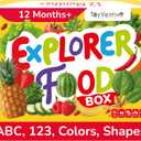 TOYVENTIVE Preschool Learning Activities – Montessori Toddler Toys with Educational Flashcards, Matching Games and Food-Themed Activity Cards for Early Skills, Visual Recognition – Ages 1 & 2