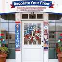 Enhon 250th Anniversary Patriotic Wreath, 4th of July Patriotic Wreath for Front Door, Red White and Blue Tulip Flower with Stars, Ideal for 2026 Independence Day & Memorial Day Decor