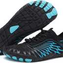 Barefoot Shoes Womens Mens Footwear for Walking Hiking with Wide Toe Box,Healthy & Non-Slip,Breathable Barefoot Vitality Water Shoes for Beach Pool Swim Outdoor (Unisex) (Black+blue) 37