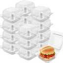 100 Pack 5 x 5 inch Clear Plastic Disposable Clamshell Container,Hinged Take Out Clamshell Dessert Container with Lid Takeout Tray Disposable Food Clamshell Containers for Dessert,Cakes,Sandwiches