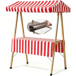 Farmers Market Stand with Canopy Portable Vendor Cart