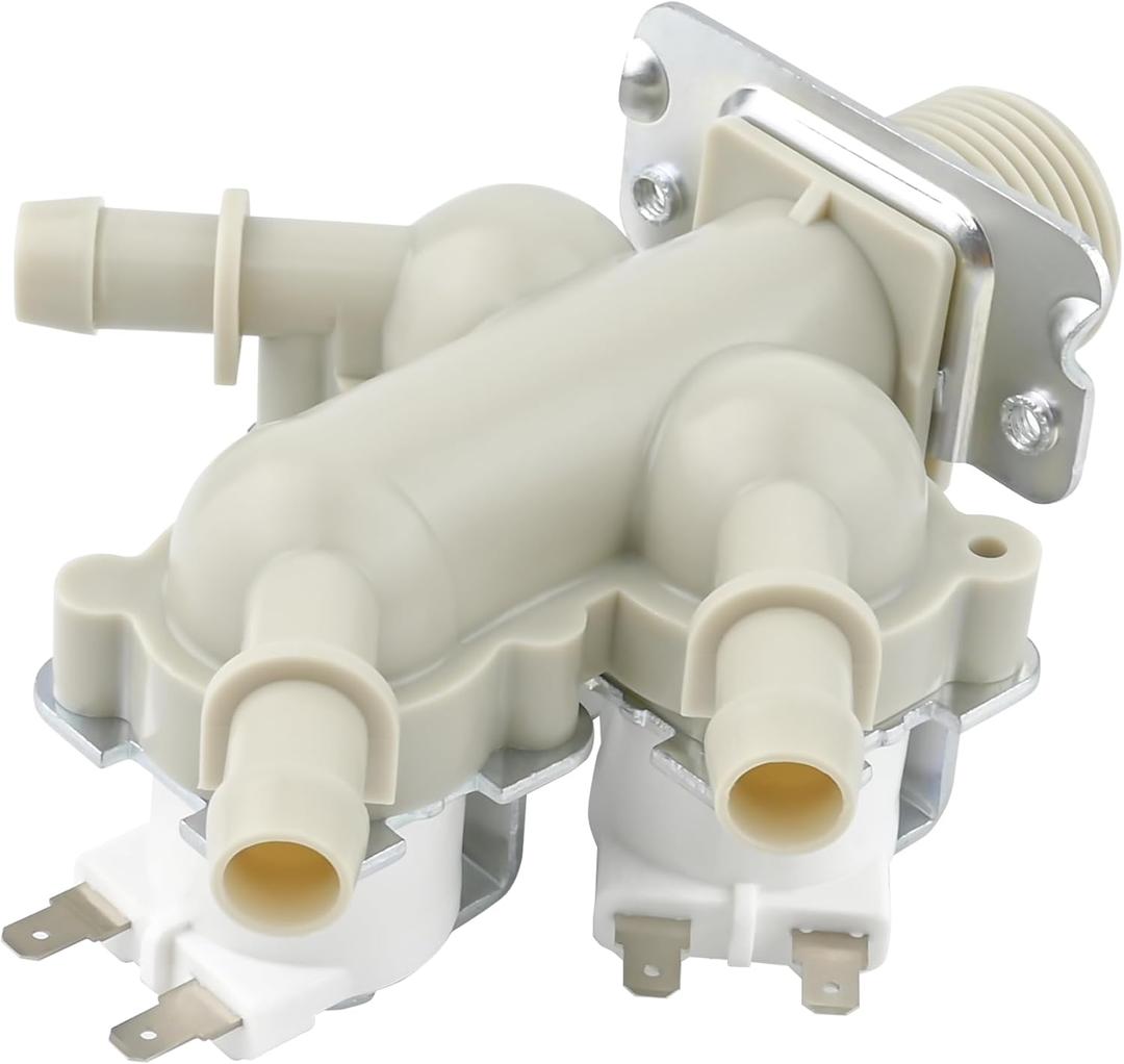 5221ER1003S Washer Water Inlet Valve Compatible with lg, kenmore: WKE100HVA, WM4000HBA, WM3400CW, WM4000HWA, WM3470CW etc, Replace 4869496, AP6798394, PS12587936, EAP12587936, PD00057211 etc, 21.05 cubic inches