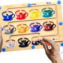 Alzheimers Products for Elderly, Dementia Activities for Seniors, Memory Care Magnetic Color & Number Matching Alzheimers Games for People with Parkinsons, Fidget Sensory Cognitive Gift Maze Board