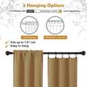 Aiyufeng Gold Short Blackout Curtains for Bedroom 45 Inches Long 2 Panels Set, Solid Thermal Insulated, Energy Saving Window Treatment Curtains Blackout Drapes, W40 x L45 Inch, Gold