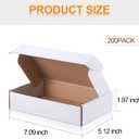 Qilery 200 Pcs 7.09 x 5.12 x 1.97 Inches Shipping Boxes White Mailer Boxes