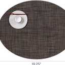 Chilewich Mini Basketweave Placemats - Woven Placemats Set of 4 - Reusable, Stain-Resistant, Indoor/Outdoor Tabletop Protection - Dark Walnut - 14" x 19.25" Oval