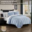 PALASSIO Baby Blue 100% Cotton Quilt Queen Size Bedding Sets with 2 Pillow Shams, Textured Lightweight Soft Bedspread Shabby Chic Coverlet, Neutral Quilted Comforter Bed Cover for All Season, 3 Pieces