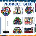 6 Pcs Hispanic Heritage Month Party Table Decorations Wooden Spanish Latino Heritage Month Tall Standing Centerpiece Detachable Table Topper Sign for Spain Home Decor National Party Supplies