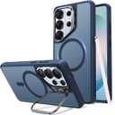 ESR for Samsung Galaxy S26 Phone Case with Stash Stand, Compatible with MagSafe, Military-Grade Protection, Magnetic Case for Samsung Galaxy S26, Scratch-Resistant Back Cover, Frosted Navy Blue