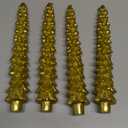 4 Pcs 10 Inch Christmas Tree Candles, Premium Natural Unscented Beeswax Christmas Tree Shaped Taper Candles with Cotton Wick, for Xmas Holiday Decor, Party, Banquet(Silver)