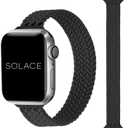 Solace Bands Slim Imperium Loop - Compatible with Apple Watch Bands Sport Loop Band for Women and Men, iWatch Bands for 42/44/45MM  Ultra, SE and Series 8 7 6 5 4 3 2 1 (42/44/45MM - S, Black)