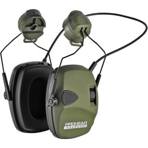 PROHEAR Electronic Shooting Ear Protection Muffs (Arc Rail Adapter for Helmet - Green)