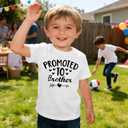Promoted to Shirts for Family Pregnancy Reveal Boys Girls T-Shirt Baby Announcement Family Matching Tee Tops (White)