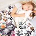 Cat Blanket for Girls, Cat Lover Gifts for Girls, Just A Girl Who Loves Cats Blanket for Couch Bed Room Decor 40"x 50"