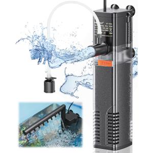Pawfly Internal Aquarium Filter with 160 GPH Water Pump Quiet Submersible Bio Sponge Foam Filter for 30 to 60 Gallon Fish Tanks Multifunctional Filter for Filtration Circulation and Oxygenation