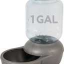 Petmate Mason Inspired Replendish Gravity Waterer, Water Dispenser for Dogs and Cats, 1 Gallon Silver, Made in USA