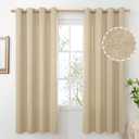BGment Natural Beige Linen Curtains 72 Inch Length for Living Room, Farmhouse Thick Drapes Privacy for Bedroom No See Through Light Filtering, 2 Panels, Each 52 Inch Wide