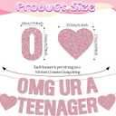 OMG UR A TEENAGER Banner, Pre-Strung 13th Birthday Decorations for Girls Glitter Rose Gold Teen Birthday Banner for 13 Year Old Party Favors Supplies
