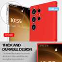 CellEver Soft Silicone Case for Samsung Galaxy S23 Ultra, Slim Fit [Camera & Drop Protection] Shockproof Phone Cover with [Soft Microfiber Lining] 6.8 inch - Bright Red
