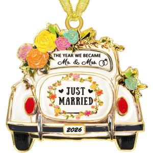 Sereney First Christmas Married Ornament 2026 Wedding Gifts for Couples Newlyweds 2026, Bride to Be Bridal Shower Gifts for Bride Mr & Mrs Gift Mr & Mrs Gift, Just Married Decorations