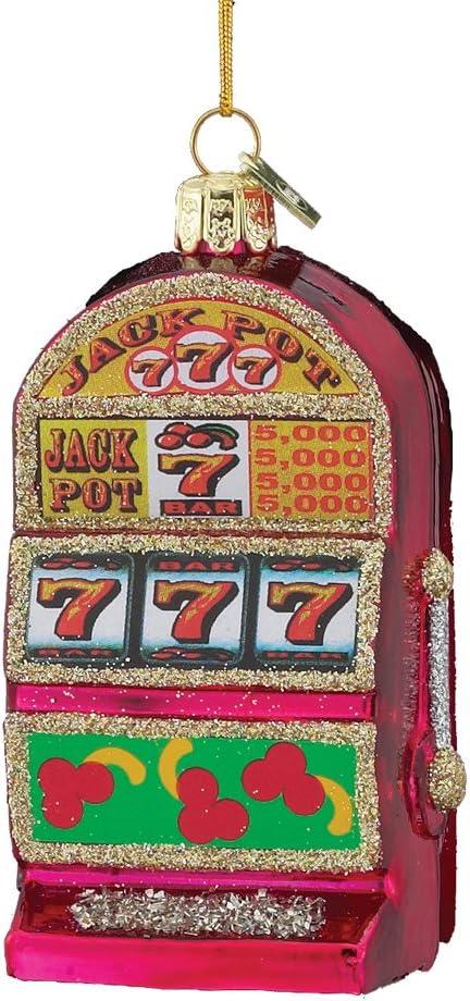 Noble Gems Kurt Adler 3-1/2-Inch Glass Slot Machine Ornament,Christmas
