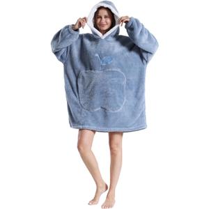 GoodtoU Wearable Blanket Hoodie Sweatshirt Warm Cozy Christmas Birthday Gifts Hooded Blanket for Adults Cozy Sweatshirts for Women, Blue