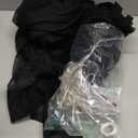 1010ft Black Tulle Backdrop Curtain with Lights String for Parites, Sheer Photo Backdrop Curtains for Wedding Party Photography Background (10ftx10ft)