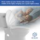Round Toilet Seat, Standard 16.5 Slow/Soft Close Round Toilet Seat for Round Toilets, No-Slam Quiet-Close Lid, Easy-to-Install, White, Durable Never-Loosen Design