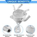 Engine Oil Cooler Compatible for Honda Civic 2006-2011, Durable Aluminum Alloy Silver Tone Transmission Oil Cooler
