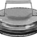 Repa Market 4 Inch Metal Tee Cap with Handle and Rubber Gasket Galvanized Steel Round Duct End Cap Weatherproof Pipe Cover for Indoor and Outdoor Use Easy Push-In Installation