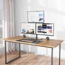 WALI Triple Monitor Stand, Height Adjustable Free-Standing Monitor Desk Mount, fits 3 Computer Screens up to 27 Inch, Holds up to 22lbs per Arm (GMF003)