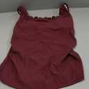 Scalloped Tankini Top Ribbed Bathing Suit Top Women Square Neckline Swimsuit Top, Size XL
