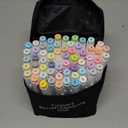 Caliart Alcohol Markers Brush Tip, 61 Colors Pastel Coloring Marker Set Dual Tip Fine & Brush, with Case Permanent Alcohol Based Colored Art Pens for Adult Coloring Books Artists Drawing Gifts