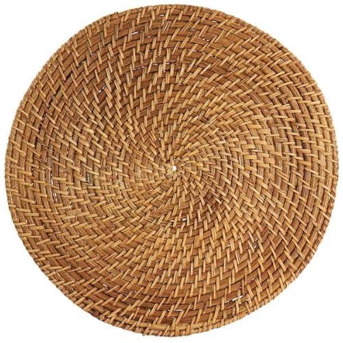 For 14 in. Rattan Woven Placemat in Brown