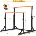 Bongkim Dip Bar, Heavy Duty Dip Station with 7 Height Levels, 800lbs Adjustable Parallel Bars for Tricep Dips Pull-Ups L-Sits Calisthenics Exercises Strength Training for Home Gym Outdoor