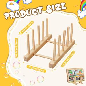 Barydat 2 Pcs Wooden Puzzle Display Stand Jigsaw Holder Rack Puzzle Pot Lid Storage Organizer Shelf for Playroom Decor Craft Collection Lovers