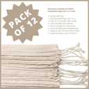 DR 100% Cotton Muslin Drawstring Bags (7x9 Inch - 12-Pack) Unbleached Natural Fabric Favor Pouches with Double String Closure for Gifts Party Wedding Pantry Storage Herbs