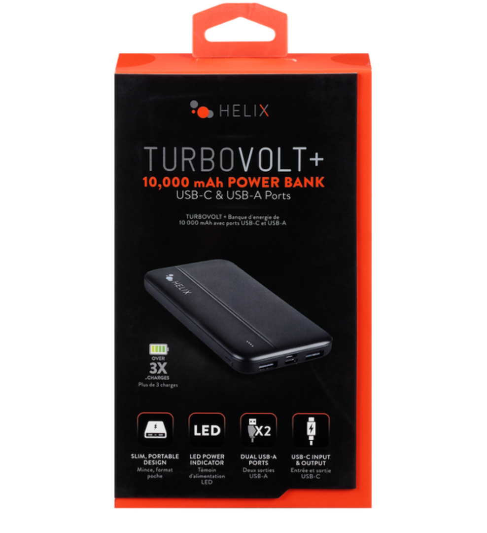 Helix 10,000 mAh Power Bank With Dual USB-A Ports
