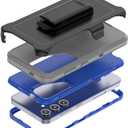 Compatible with Samsung Galaxy S25/S24 Plus Case, with Belt Clip Holster Heavy Duty Rugged Shockproof Full Body Protection Kickstand Cover for Samsung Galaxy S25/S24 Plus Phone 