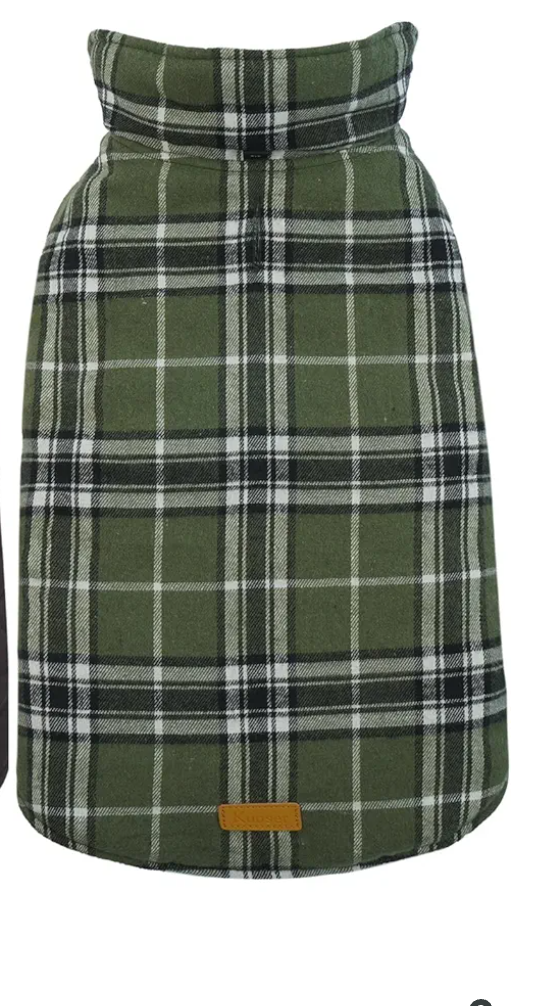 Kuoser Waterproof Dog Coat, Reversible Dog Jacket for Medium Dogs, Adjustable Durable Doggie Winter Coat Warm Puppy Cold Weather Apparel Breed, Green XS