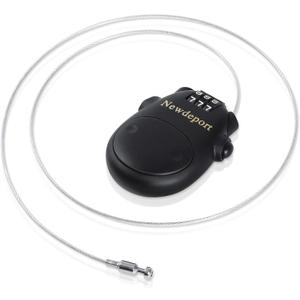 25Retractable Cable Lock - High-Security 3-Digit Combination Lock for Bike, Ski, Surfboard & Stroller - Compact Portable Travel Lock for Helmet, Luggage & Scooter - Keyless & Resettable (Black)