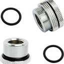 dracaena.io 6 Pack G1/4" Pass-Through Fittings Leak-Proof Brass Connector with Sealed O-Ring for PC Liquid Cooling Systems, Liquid Cooling Tube Fittings, Silver