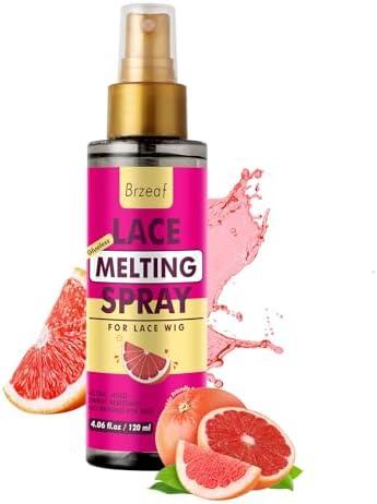 Brzeaf Lace Melting Spray and Holding Spray(120ml), Dries Quickly & Super Hold, Melting Spray for Lace Wigs, Wig Spray Glue, Gentle and Safe, Wig Melting Spray & Hair Adhesive for Wigs