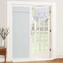 RYB HOME Blackout Door Curtain - Privacy Thermal Insulated Patio/Front/Tricia/French Door Window Curtains Sidelight Curtain Tie up Shade, W30 x L69 inch, 1 Panel, Greyish White